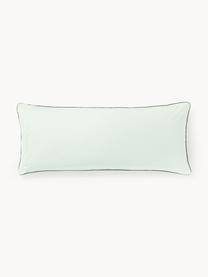 Funda de almohada de percal con ribete Daria, Verde salvia, verde, An 45 x L 110 cm