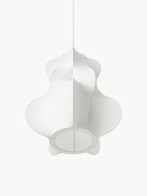 Lampada a sospensione effetto seta Arwa, Paralume: plastica effetto seta, Baldacchino: metallo verniciato a polv, Bianco, Ø 50 x Alt. 60 cm