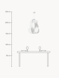 Pendelleuchte Arwa in Seiden-Optik, Lampenschirm: Kunststoff in Seiden-Opti, Baldachin: Metall, pulverbeschichtet, Weiß, Ø 50 x H 60 cm