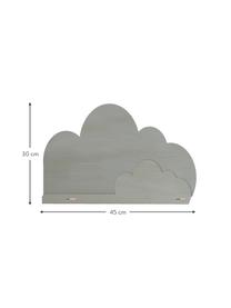 Mensola nuvole a muro Cloud, Compensato rivestito, Grigio, Larg. 45 x Alt. 30 cm