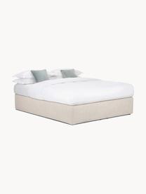 Boxspringbett Enya, Matratze: 5-Zonen-Taschenfederkern, Füße: Kunststoff Dieses Produkt, Webstoff Beige, B 160 x L 200 cm, Härtegrad H3