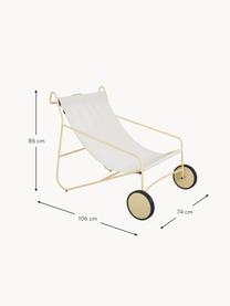 Garten-Loungesessel Poul mit Rollen, 2 Stück, Bezug: Textil, Gestell: Aluminium, beschichtet, Off White, Hellgelb, B 74 x T 106 cm