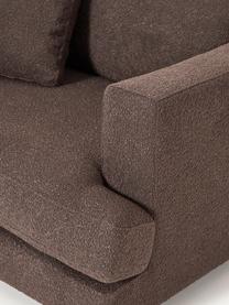 Bouclé-Sofa Tribeca (2-Sitzer), Bezug: Bouclé (93 % Polyester, 6, Gestell: Buchenholz, Kiefernholz, , Füße: Kiefernholz Dieses Produk, Bouclé Dunkelbraun, B 185 x T 104 cm