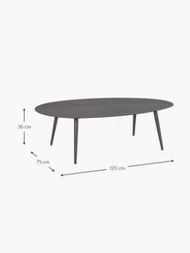 Ovale tuintafel Ridley, Poten: gecoat edelstaal, Antraciet, B 120 x H 36 cm