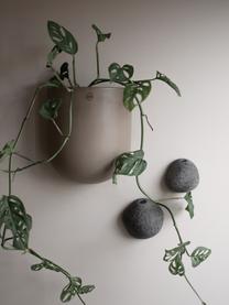 Wandplantenpot Cut, B 15 cm, Keramiek, Mat taupe, B 15 x H 17 cm