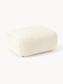 Puf reposapiés en tejido bouclé Sofia, Tapizado: tejido bouclé (100% polié, Estructura: madera de abeto, tablero , Patas: plástico Este producto es, Bouclé blanco Off White, An 75 x F 96 cm