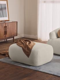 Bouclé-Hocker Sofia, Bezug: Bouclé (100 % Polyester) , Gestell: Fichtenholz, Spanplatte, , Bouclé Off White, B 75 x T 96 cm