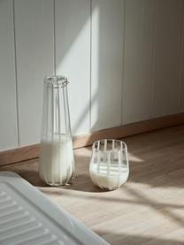 Bicchiere in vetro soffiato Stripe, Vetro soffiato, Trasparente, bianco, Ø 10 x Alt. 10 cm, 350 ml