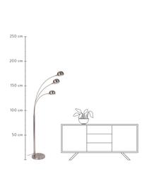 Große Bogenlampe Atmosphere in Silber, Lampenfuß: Metall, Silberfarben, B 70 x H 180 cm