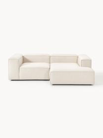 Narożna sofa modułowa z mieszanki lnu Lennon, Tapicerka: 50% wiskoza, 25% len, 15%, Nogi: tworzywo sztuczne Ten pro, Beżowa mieszanka lnu, S 238 x G 180 cm, lewostronna