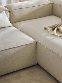 Modulares Ecksofa Lennon aus Leinen-Mix, Bezug: 50 % Viskose, 25 % Leinen, Gestell: Fichtenholz, Sperrholz, m, Füße: Kunststoff Dieses Produkt, Leinen-Mix Beige, B 238 x T 180 cm, Eckteil links