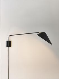 Grote wandlamp Neron met stekker, Decoratie: vermessingd metaal, Goudkleurig, B 27 x D 60 cm
