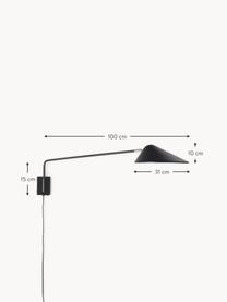 Velké nástěnné svítidlo se zástrčkou Neron, Černá, Š 27 cm, H 100 cm