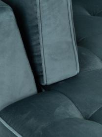 Sofa narożna z aksamitu Gabriela, Tapicerka: aksamit poliestrowy Należ, Nogi: metal lakierowany, Zielony, S 230 x G 148 cm