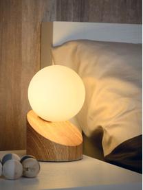 Kleine Tischlampe Len mit Touch-Funktion, Lampenschirm: Opalglas, Lampenfuß: Metall, beschichtet, Braun, Opalweiß, Ø 10 x H 16 cm