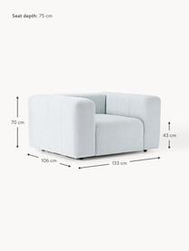 Fauteuil lounge en bouclette Lena, Bouclette bleu ciel, larg. 133 x prof. 106 cm