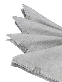 Serviettes en lin gris clair Olga, 4 pièces, 100 % lin, certification europééne, Gris clair, larg. 45 x long. 45 cm