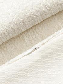 Housse de coussin 50x50 en chenille Keeley, 100 % coton, Blanc cassé, larg. 50 x long. 50 cm