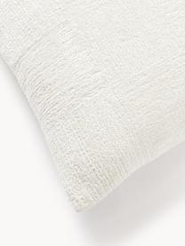 Housse de coussin 50x50 en chenille Keeley, 100 % coton, Blanc cassé, larg. 50 x long. 50 cm
