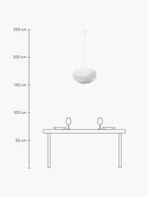 Pendelleuchte Eos aus Federn, Lampenschirm: Gänsefedern, RDS-zertifiz, Baldachin: Kunststoff, Weiß, Ø 45 x H 30 cm