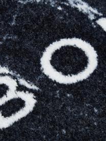 Waschbare Polyamid-Fußmatte Bailey, Vorderseite: Polyamid, Rückseite: Kunststoff, Schwarz, Weiß, B 50 x L 75 cm