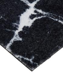Waschbare Polyamid-Fußmatte Bailey, Vorderseite: Polyamid, Rückseite: Kunststoff, Schwarz, Weiß, B 50 x L 75 cm