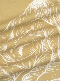 Perkálový povlak na polštář s květinovým potiskem Keno, 2 ks, Hořčičná žlutá, bílá, Š 40 cm, D 80 cm