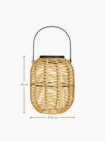 Outdoor solar lamp Sunshine Treasure om op te hangen of te zetten, Lampenkap: polyrotan, Beige, Ø 16 x H 20 cm