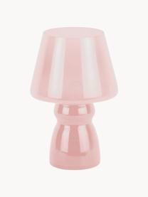 Lámpara de mesa pequeña Classic, portátil, Vidrio, Rosa pálido transparente, Ø 17 x Al 26 cm