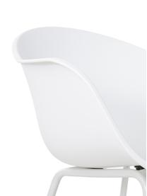 Židle s područkami s kovovými nohami Claire, Bílá, Š 60 cm, H 54 cm