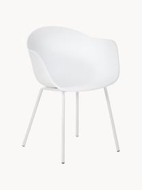 Židle s područkami s kovovými nohami Claire, Bílá, Š 60 cm, H 54 cm
