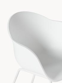 Sedia con braccioli con gambe in metallo Claire, Seduta: materiale sintetico, Gambe: metallo verniciato a polv, Bianco, Larg. 60 x Prof. 54 cm