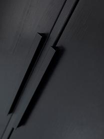 Armadio a 2 ante Adam, Ripiani: truciolato laminato, Piedini: metallo rivestito Questo , Legno di pino, nero verniciato, Larg. 100 x Alt. 200 cm