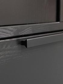 Armoire Adam, 2 portes, Pin, laque noire, larg. 100 x haut. 200 cm