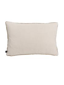 Zachte kussenhoes van imitatievacht Snow in beige, Beige, wit, B 40 x L 60 cm