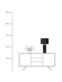 Große Tischlampe Proud aus Glas, Lampenschirm: Samt, Lampenfuß: Glas, Schwarz, Ø 34 cm