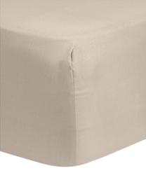 Lenzuolo con angoli in raso di cotone beige Comfort, Beige, Larg. 90 x Lung. 200 cm