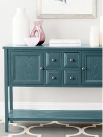 Blauw dressoir Amy in landelijke stijl, Frame: olmenhout, gelakt grenenh, Petrolkleurig, B 116 x H 86 cm