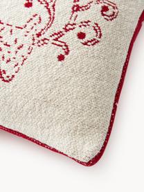 Pletený oboustranný povlak na polštář Fanney, 100 % bavlna, Červená, krémově bílá, Š 45 cm, D 45 cm