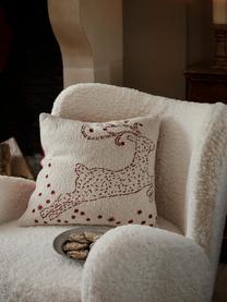 Pletený oboustranný povlak na polštář Fanney, 100 % bavlna, Červená, krémově bílá, Š 45 cm, D 45 cm