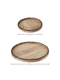 Tablettes décoratives en bois Widdo, 2 élém., Bois de manguier, enduit, Bois clair, Lot de différentes tailles