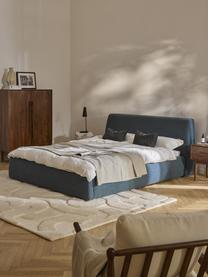 Buklé čalúnená posteľ s úložným priestorom Cloud, Buklé sivomodrá, Š 140 x D 200 cm