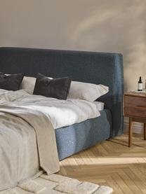 Čalouněná bouclé postel s úložným prostorem Cloud, Šedomodrá, Š 140 cm, D 200 cm
