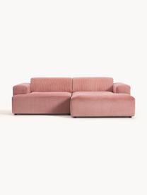 Cord-Ecksofa Melva (3-Sitzer), Bezug: Cord (92% Polyester, 8% P, Gestell: Massives Kiefernholz, Spa, Cord Altrosa, B 238 x T 143 cm, Eckteil links