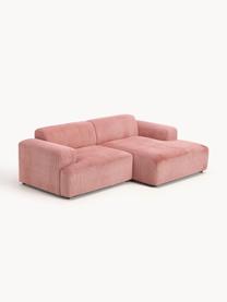 Cord-Ecksofa Melva (3-Sitzer), Bezug: Cord (92% Polyester, 8% P, Gestell: Massives Kiefernholz, Spa, Cord Altrosa, B 238 x T 143 cm, Eckteil links