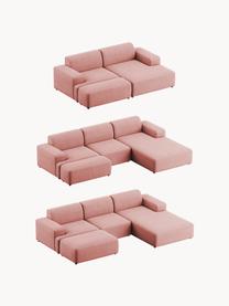 Cord-Ecksofa Melva (3-Sitzer), Bezug: Cord (92% Polyester, 8% P, Gestell: Massives Kiefernholz, Spa, Cord Altrosa, B 238 x T 143 cm, Eckteil links