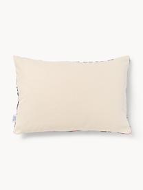 Housse de coussin en velours avec motif abstrait Velvety, Velours de soie (50 % soie, 50 % coton), Rose vif, noir, blanc, larg. 40 x long. 60 cm