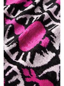 Funda de cojín de terciopelo con estampado abstracto Velvety, Terciopelo de seda (50% seda, 50% algodón), Rosa, negro, blanco, An 40 x L 60 cm