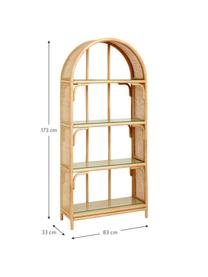 Libreria in rattan con ripiani in vetro Bali, Rattan, vetro, Marrone, Larg. 83 x Alt. 173 cm