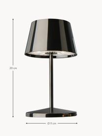 Mobiele outdoor LED lamp Seoul, dimbaar, Lamp: gecoat aluminium, Zwart, glanzend, Ø 11 x H 20 cm